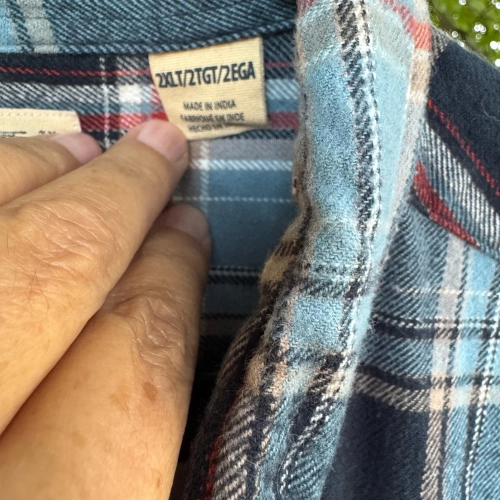 RedHead Men's Navy and Light Blue Plaid‎ Shirt